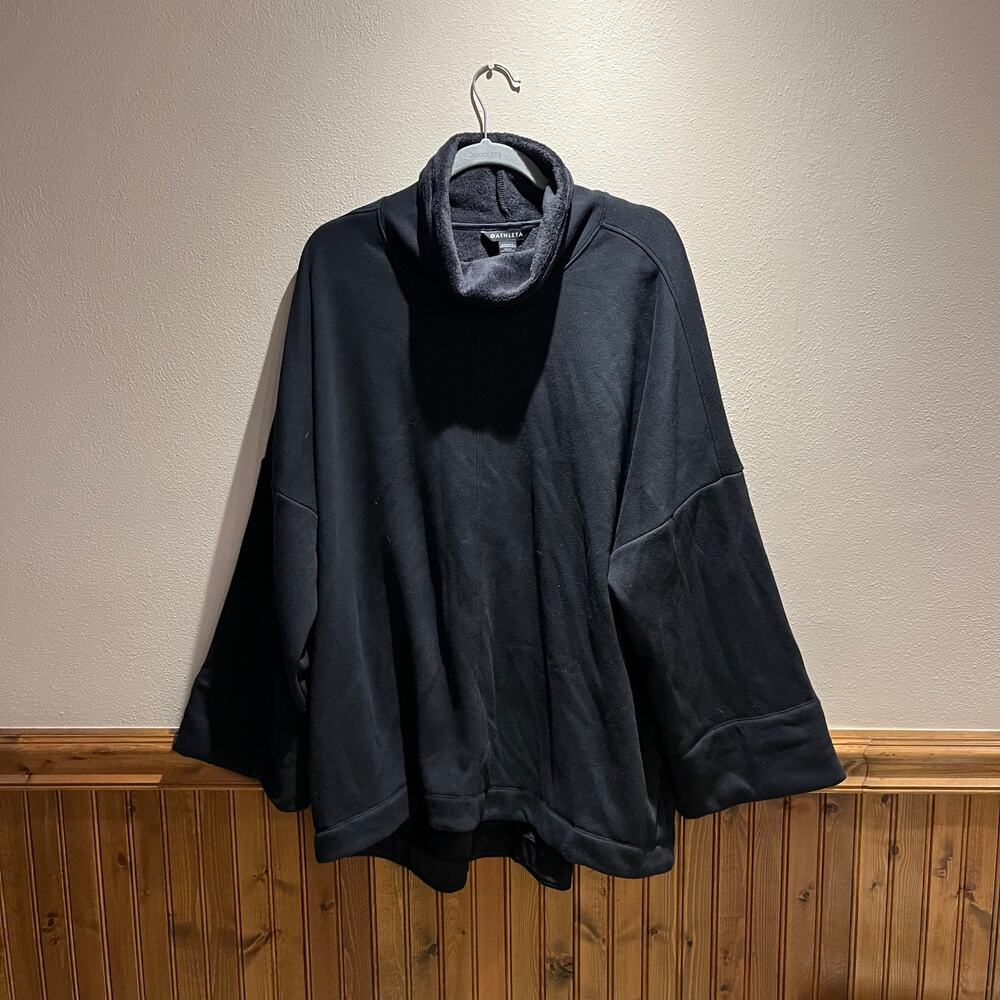 Athleta Cozy Karma Funnel Neck Sweatshirt Sz 1X Fleece Lined Loungewear